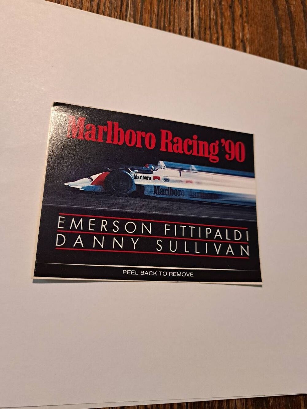 Vintage Original 90s Marlboro Racing Indy Car Emerson Fittipaldi Decal Sticker
